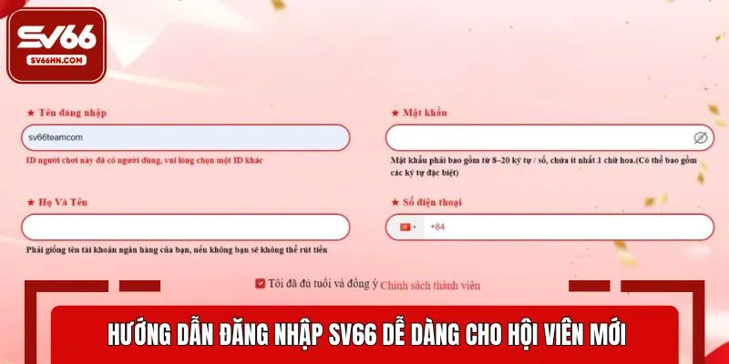 Quy trình đăng nhập SV66 dành cho người mới chơi